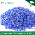 Lanscaping Glass Arena Triturada Couble Blue Glass Chips Vidrio decorativo